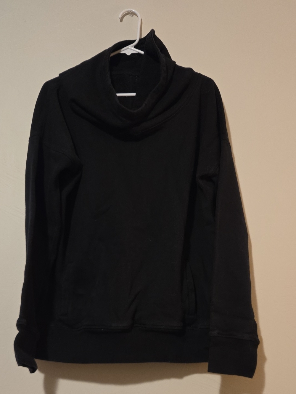 Black Women's Cowl Neck Hoodie